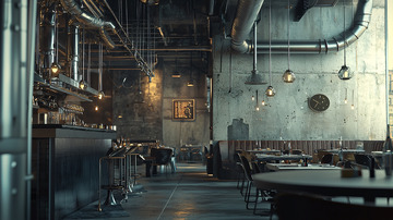 工业风酒吧内部