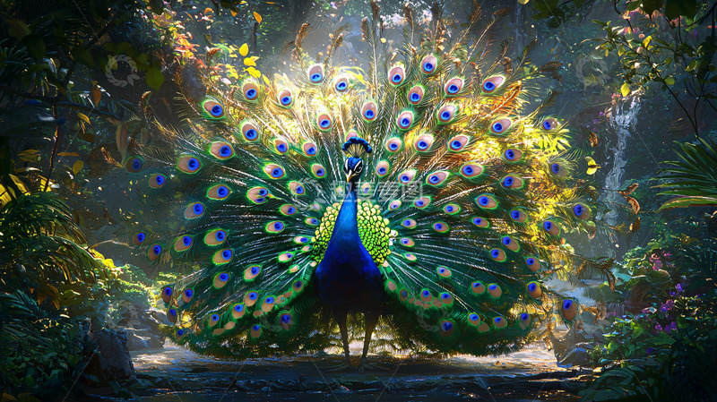 高清大图下载【趣麦麦图】孔雀开屏高清图片