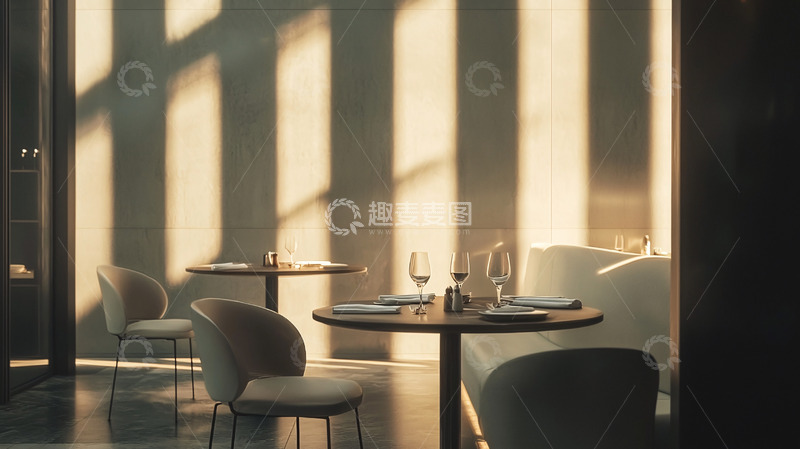 高清大图下载【趣麦麦图】阳光洒落餐厅