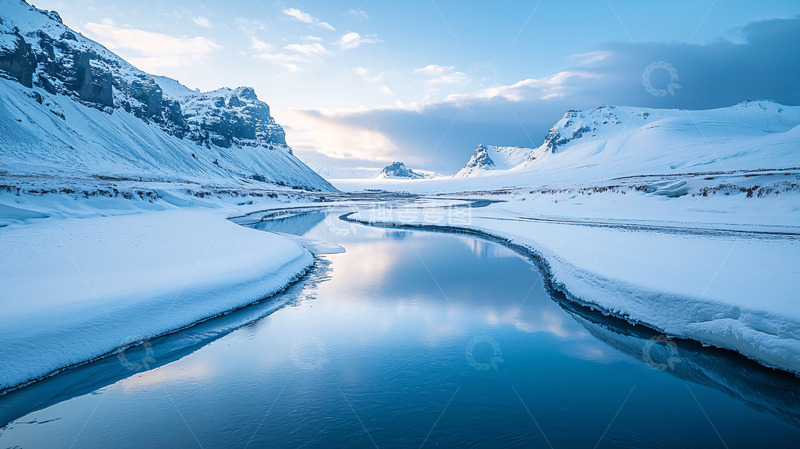 高清大图下载【趣麦麦图】冰雪河流山脉美景