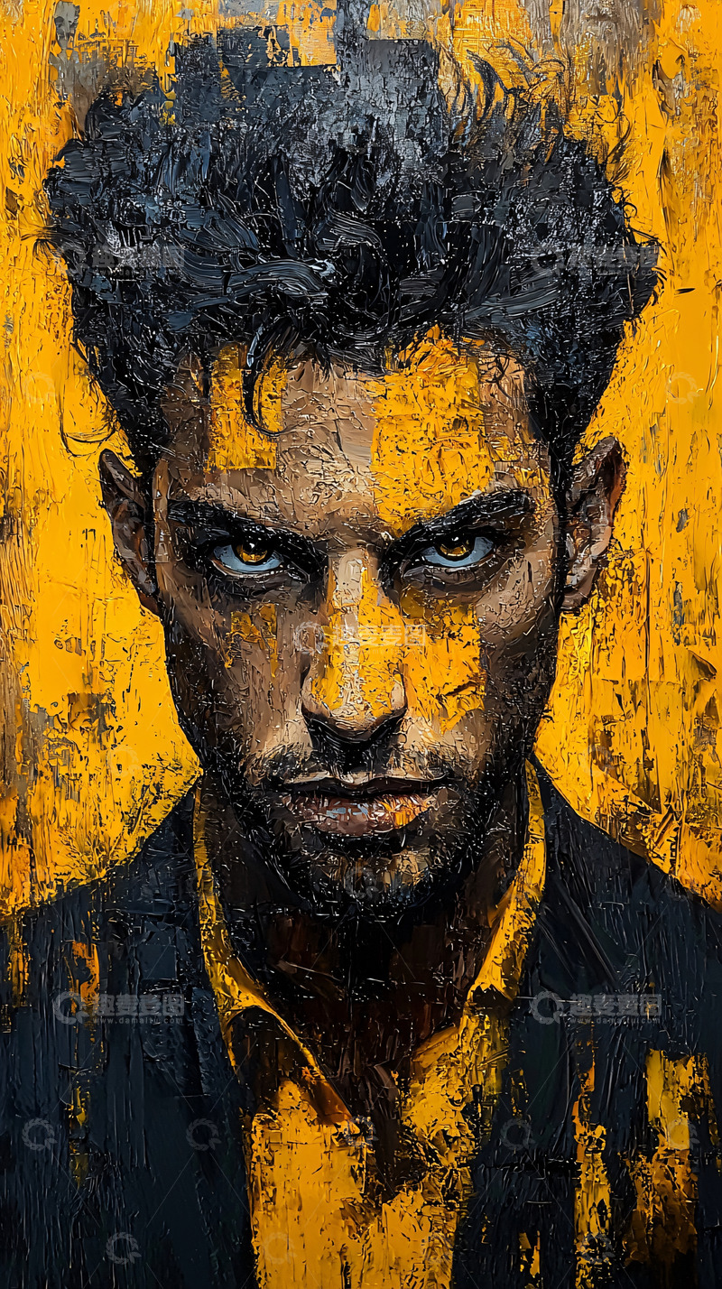 高清大图下载【趣麦麦图】油画质感男性肖像