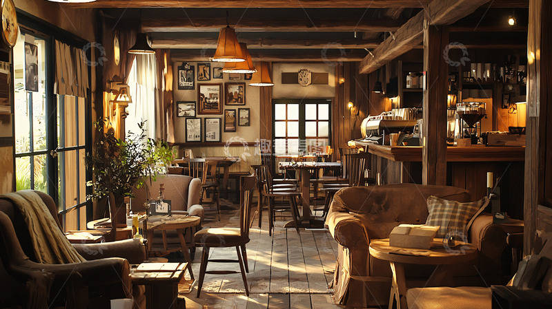 高清大图下载【趣麦麦图】温暖复古咖啡馆