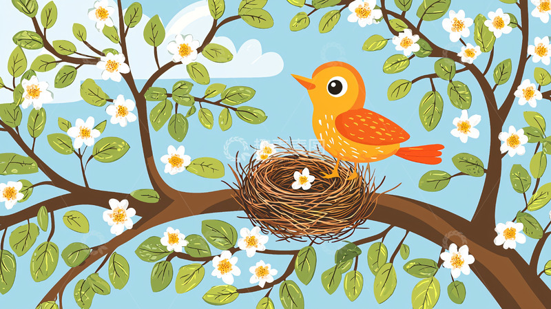 高清大图下载【趣麦麦图】春天小鸟