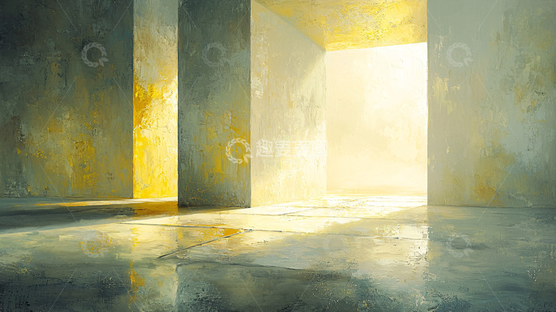 高清大图下载【趣麦麦图】光线透过水泥建筑