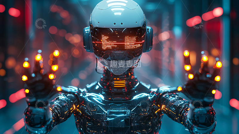 高清大图下载【趣麦麦图】未来科技感机器人