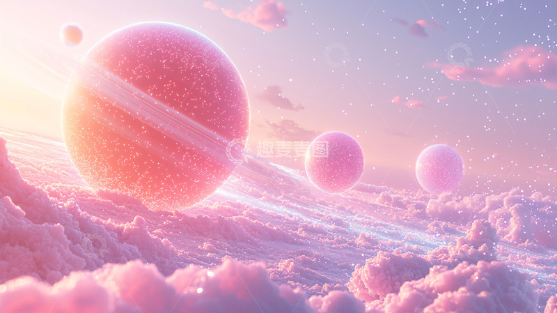 高清大图下载【趣麦麦图】粉色星球