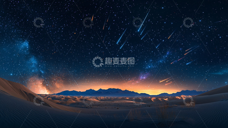 高清大图下载【趣麦麦图】星空流星雨