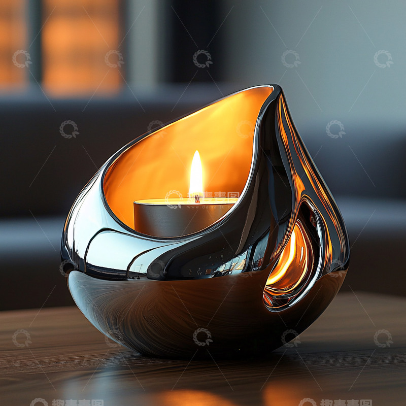 高清大图下载【趣麦麦图】现代感金属烛台