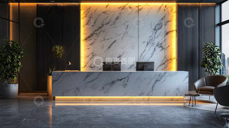 高清大图下载【趣麦麦图】现代酒店大堂接待台