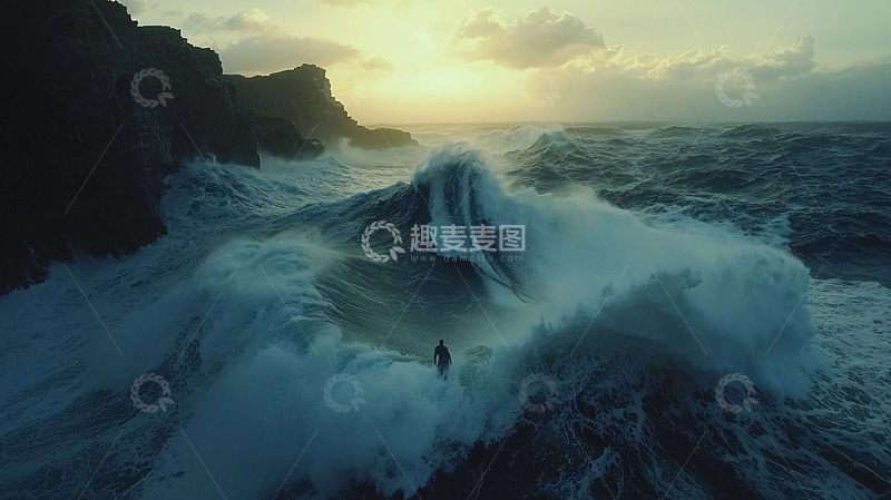 高清大图下载【趣麦麦图】巨浪拍岸