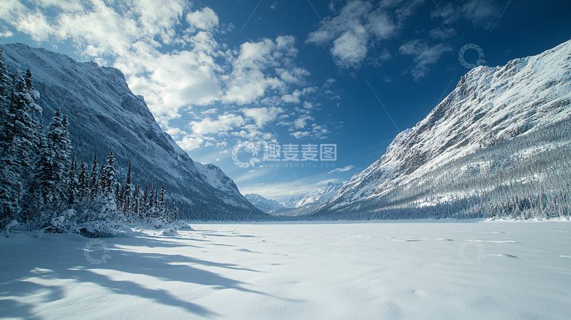 高清大图下载【趣麦麦图】冰雪覆盖的山谷