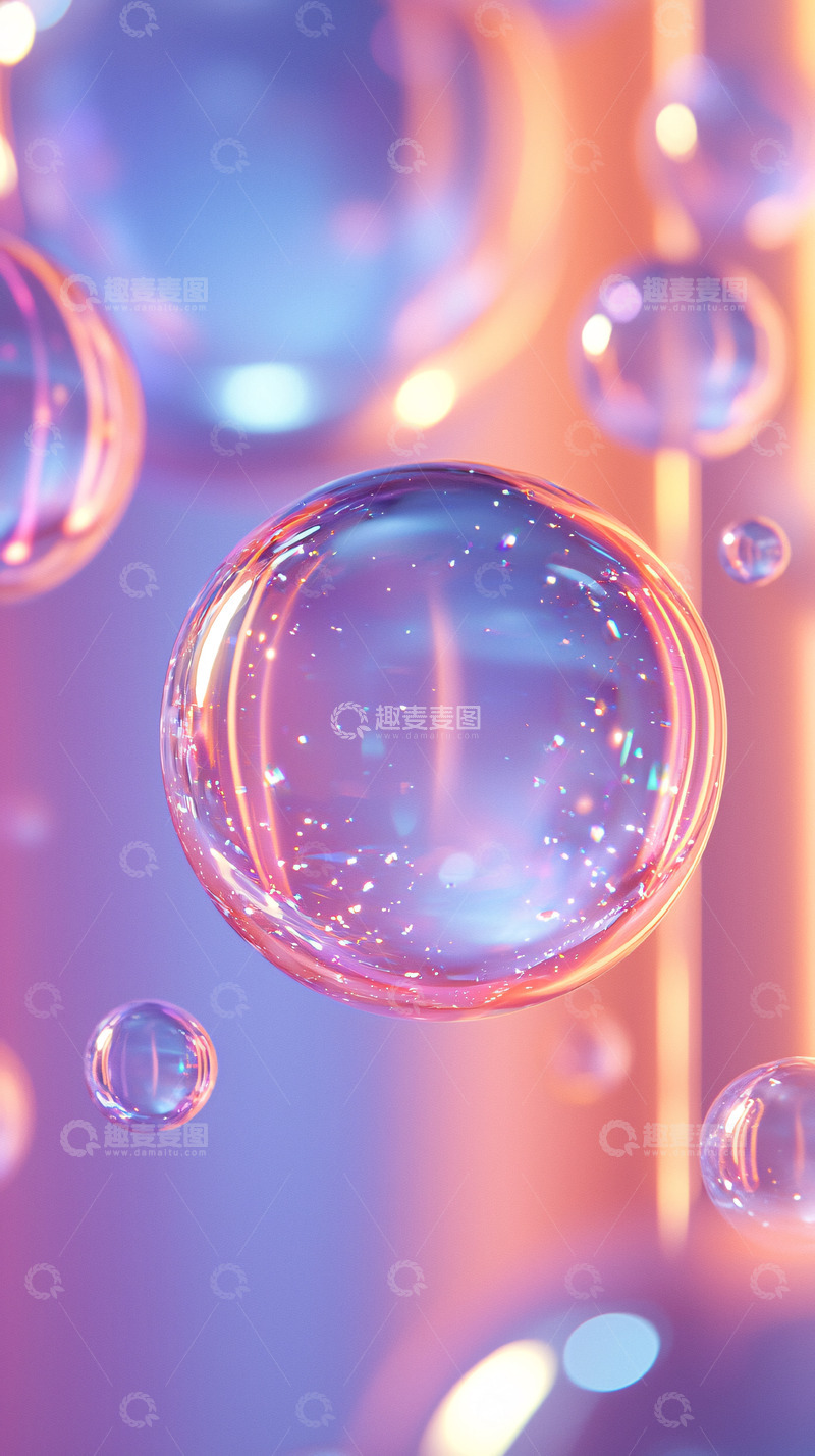高清大图下载【趣麦麦图】透明质感气泡
