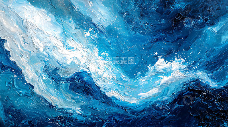 高清大图下载【趣麦麦图】蓝色抽象画