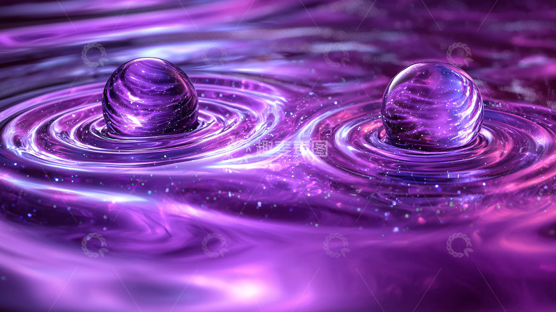高清大图下载【趣麦麦图】紫色宇宙水滴涟漪