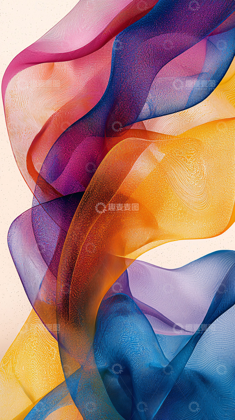 高清大图下载【趣麦麦图】彩色丝绸飘带