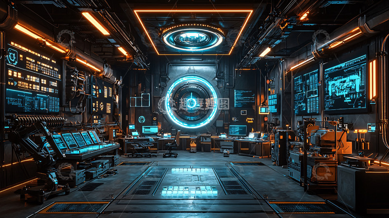 高清大图下载【趣麦麦图】未来科技控制室