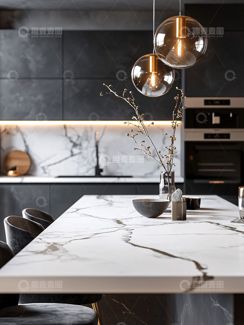 高清大图下载【趣麦麦图】现代简约轻奢厨房