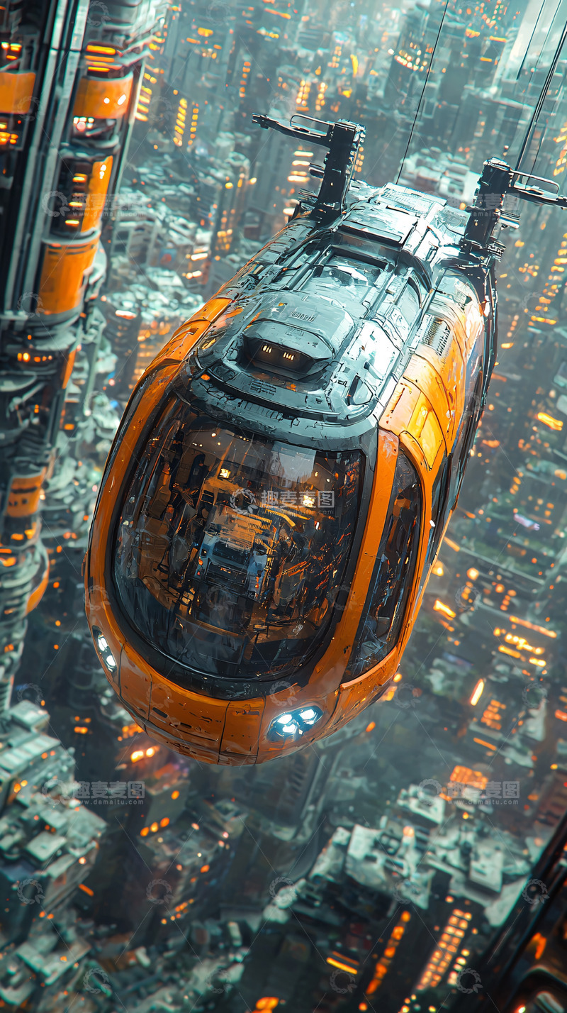 高清大图下载【趣麦麦图】未来城市交通工具