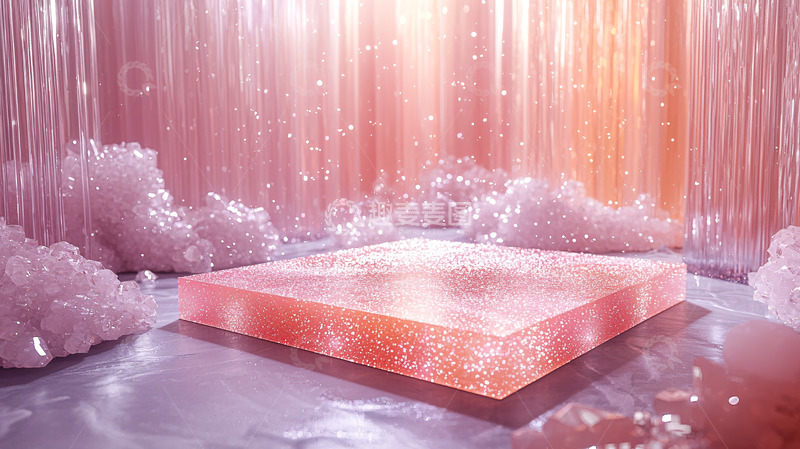 高清大图下载【趣麦麦图】粉色水晶背景
