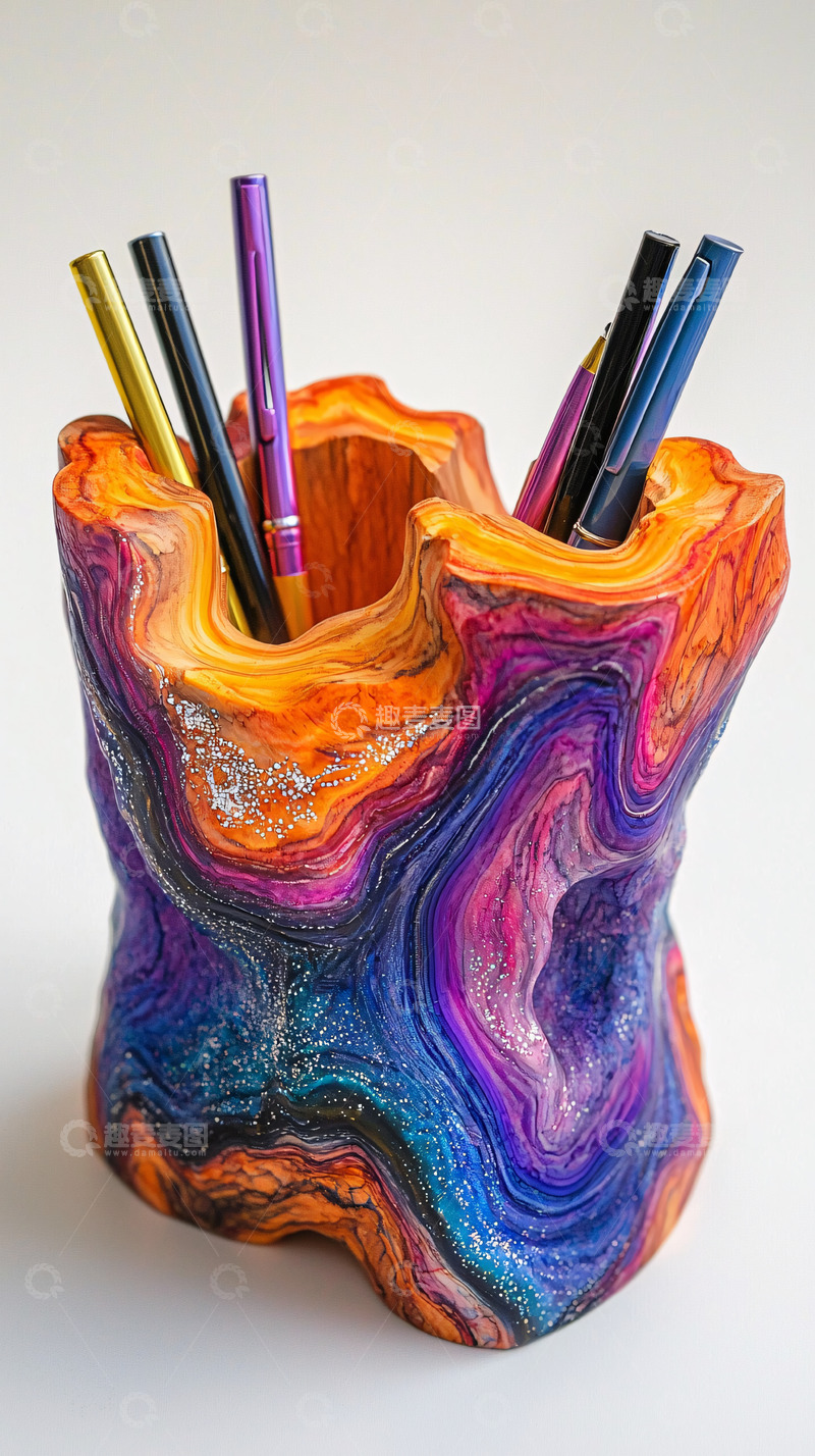高清大图下载【趣麦麦图】彩色树脂笔筒