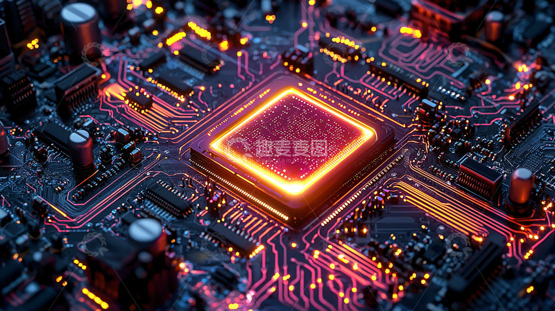 高清大图下载【趣麦麦图】科技感电路板中央处理器