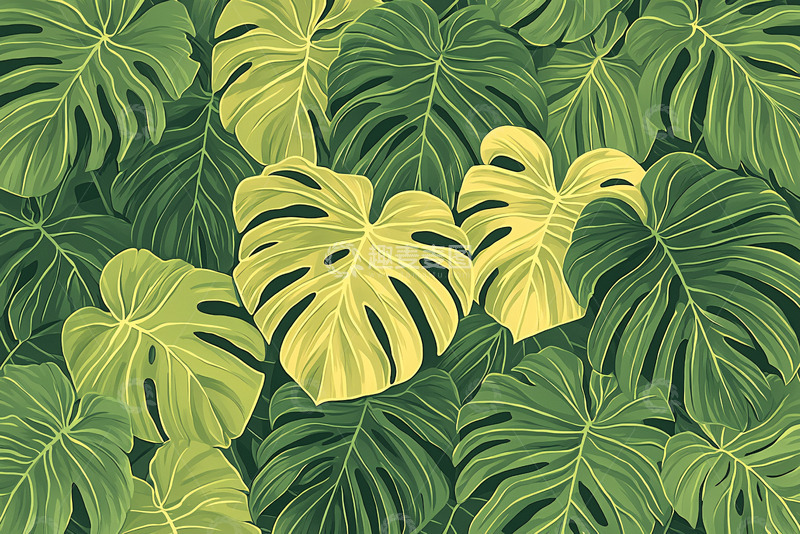 高清大图下载【趣麦麦图】绿色植物叶子背景