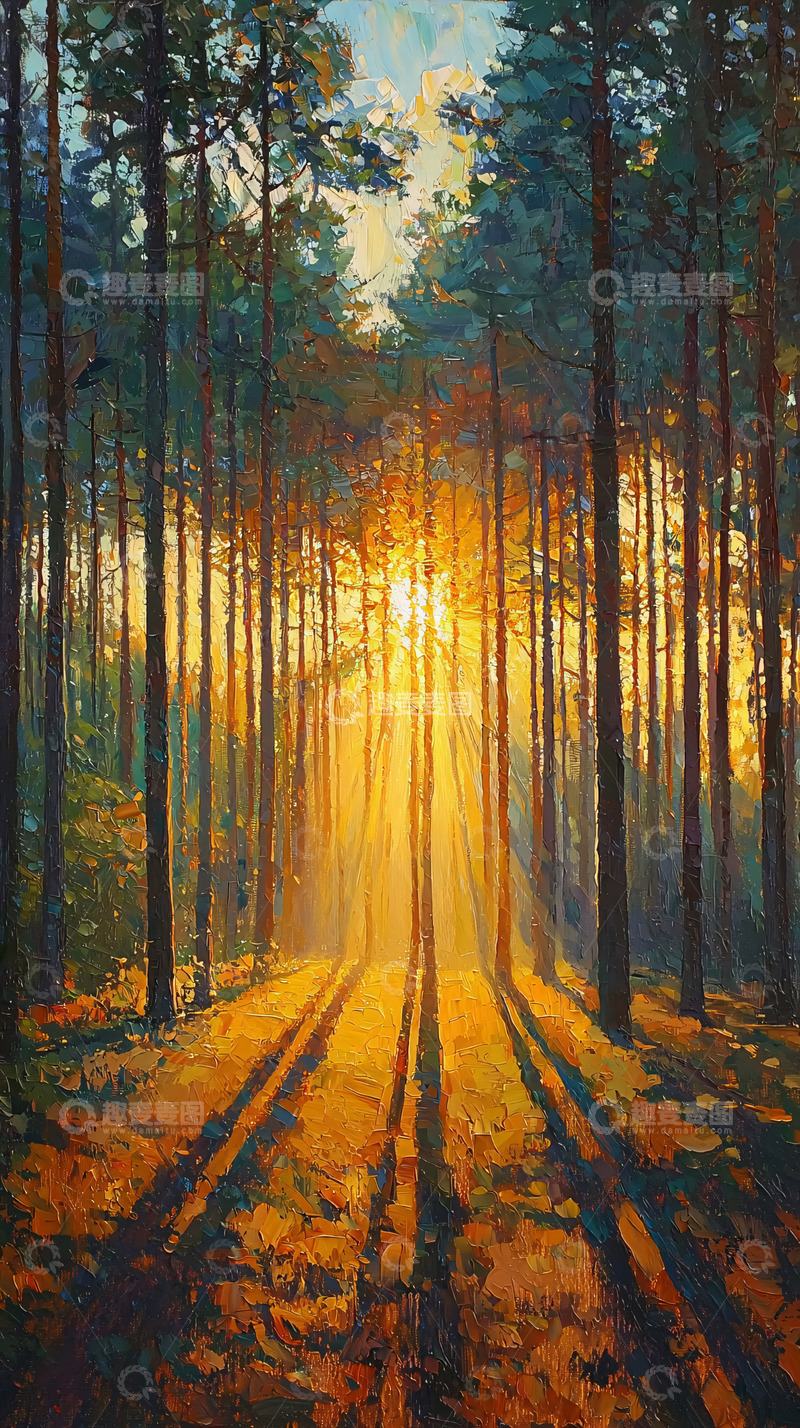 高清大图下载【趣麦麦图】阳光森林小路