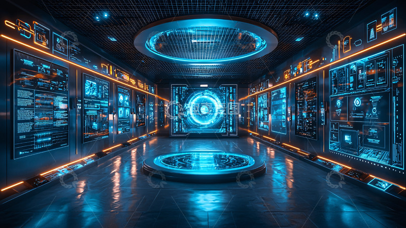 高清大图下载【趣麦麦图】未来科技控制中心