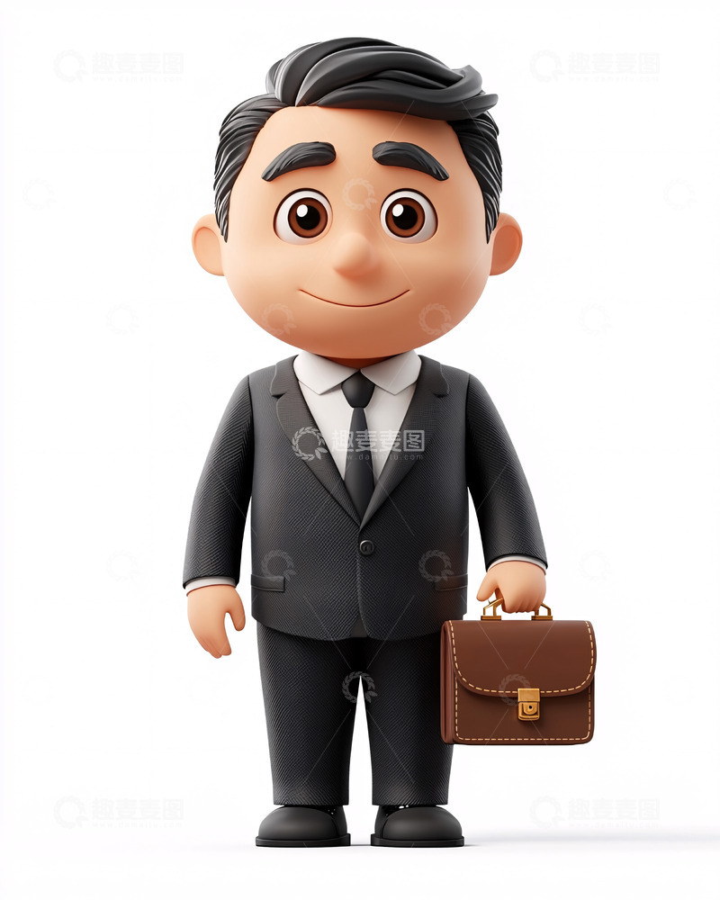 高清大图下载【趣麦麦图】卡通商务男士