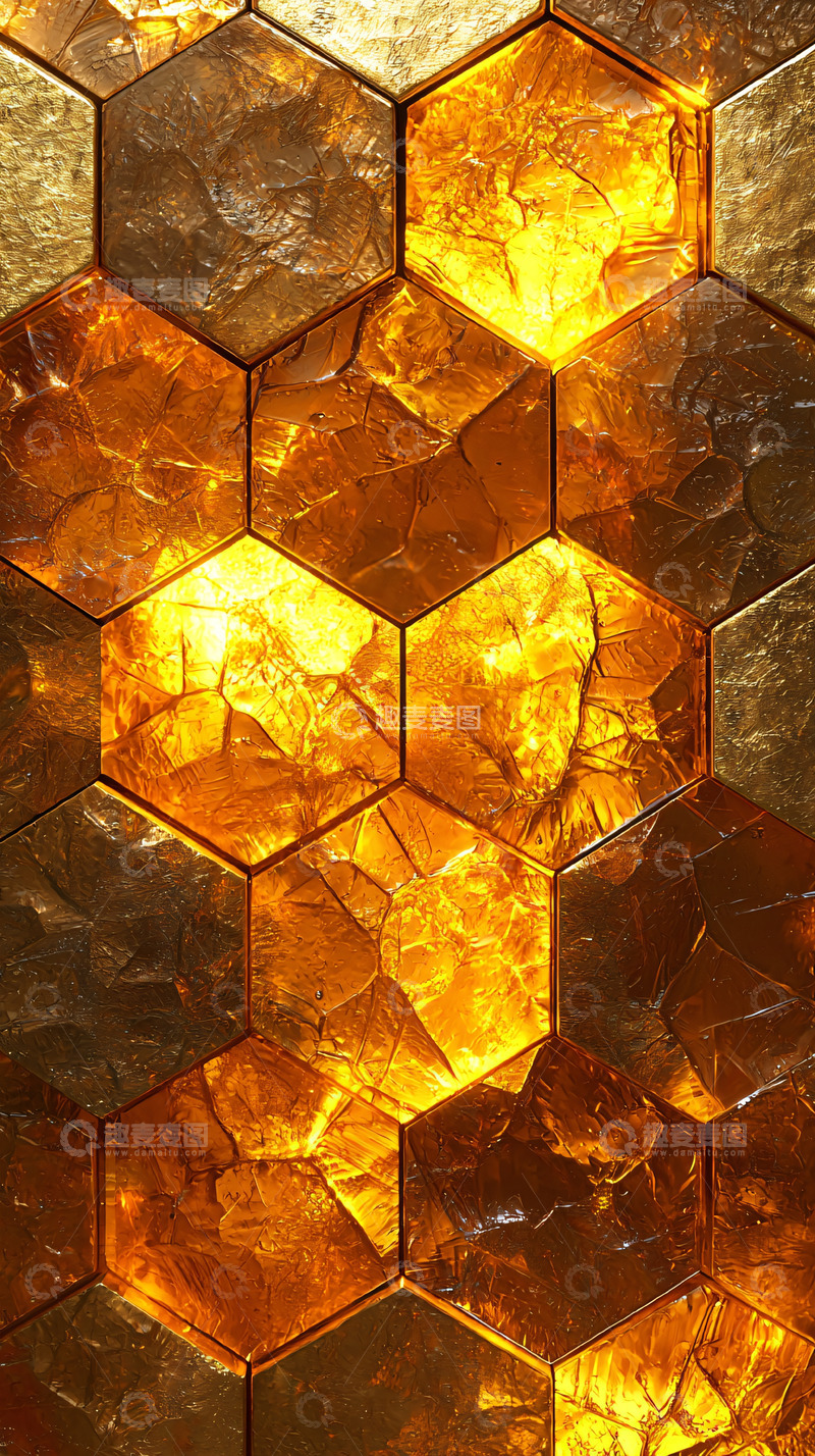 高清大图下载【趣麦麦图】金色蜂窝纹理背景