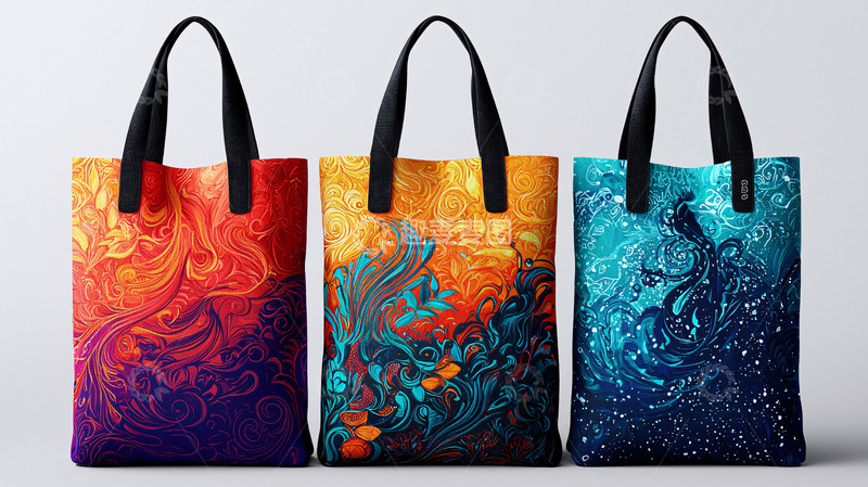 高清大图下载【趣麦麦图】抽象大理石纹手提袋