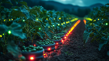 夜幕下的智能农业种植