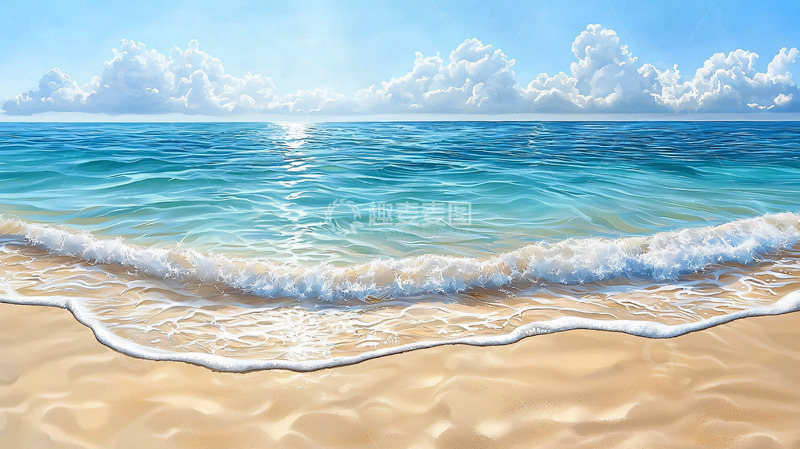 高清大图下载【趣麦麦图】阳光照耀下的海滩