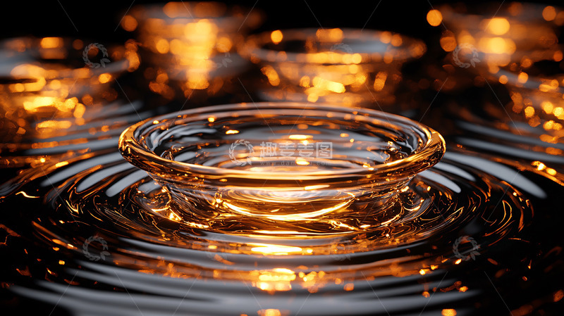 高清大图下载【趣麦麦图】透明玻璃碗与光线反射