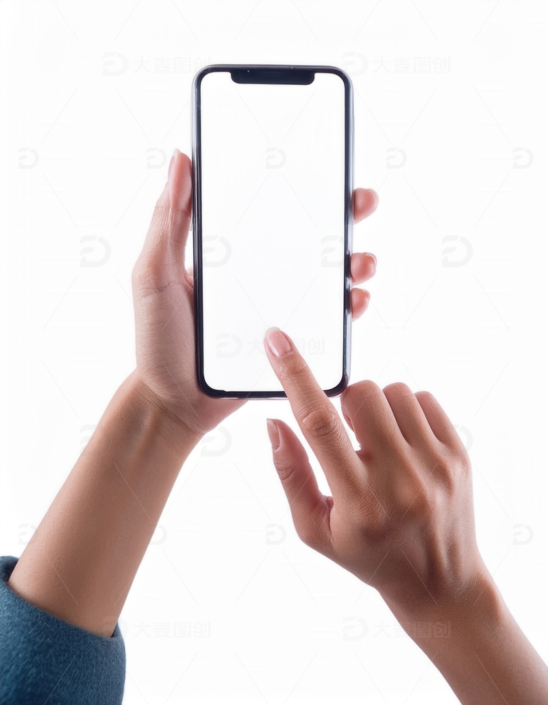 高清大图下载【趣麦麦图】双手操控空白屏幕的智能手机