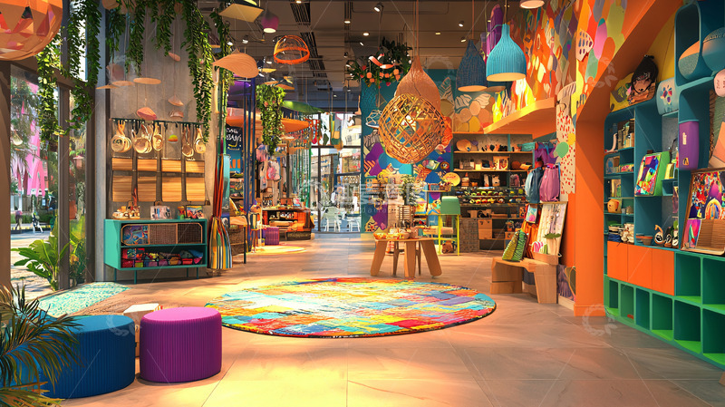 高清大图下载【趣麦麦图】色彩斑斓的儿童玩具店