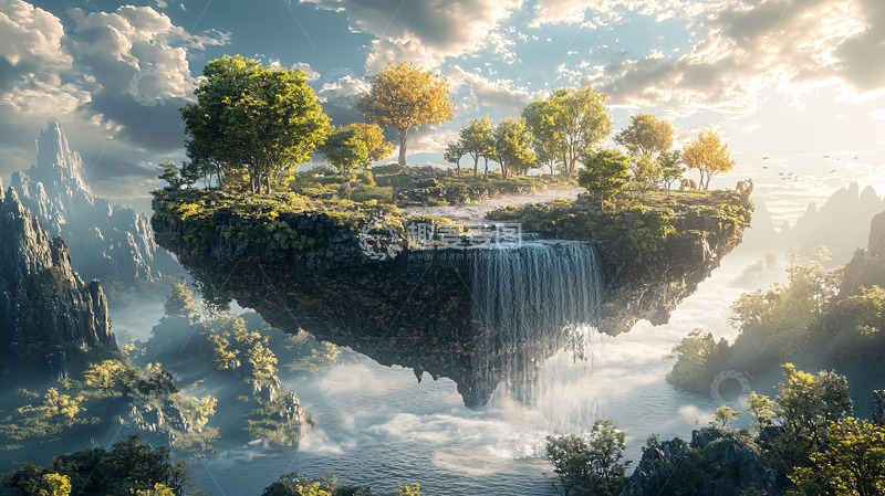 高清大图下载【趣麦麦图】悬浮岛屿