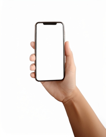单手持握空白屏幕的智能手机1