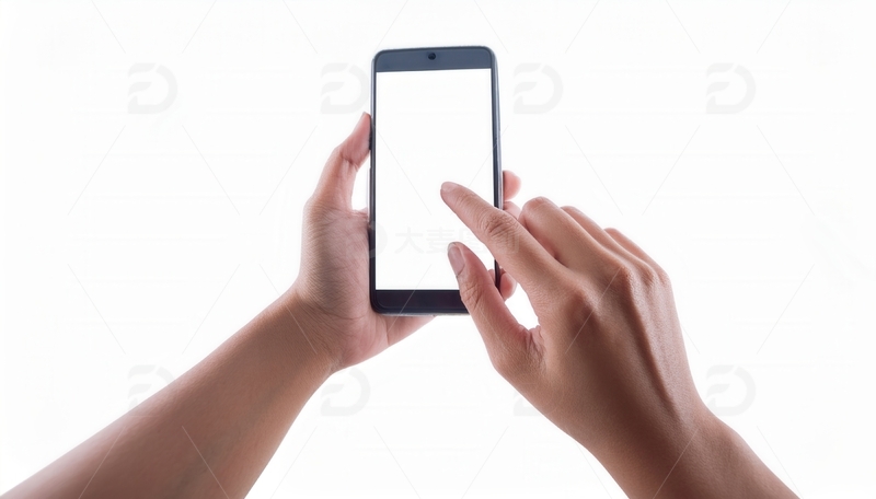 高清大图下载【趣麦麦图】双手操作空白屏幕的智能手机1