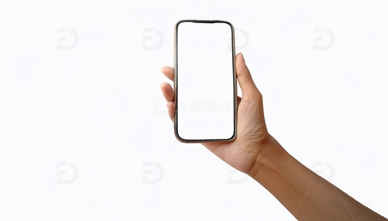 高清大图下载【趣麦麦图】单手持握空白屏幕的智能手机