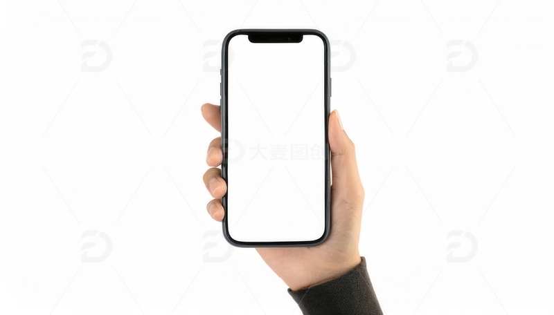 高清大图下载【趣麦麦图】单手持握空白屏幕的智能手机2