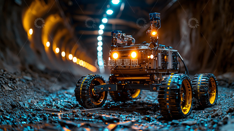 高清大图下载【趣麦麦图】矿洞探测机器人