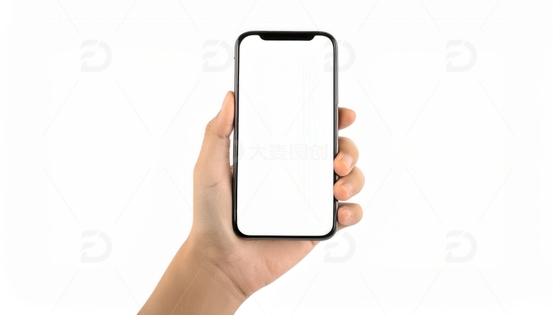 高清大图下载【趣麦麦图】单手握住空白屏幕的智能手机
