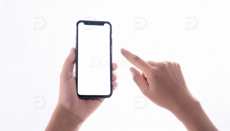 高清大图下载【趣麦麦图】手指点击空白屏幕的智能手机