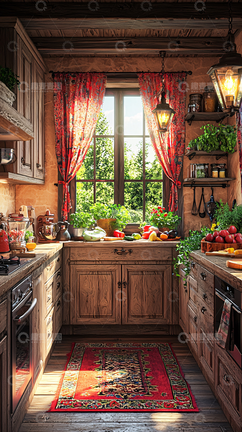 高清大图下载【趣麦麦图】田园风格厨房