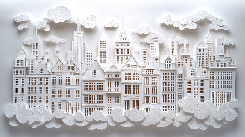 高清大图下载【趣麦麦图】纸雕城市