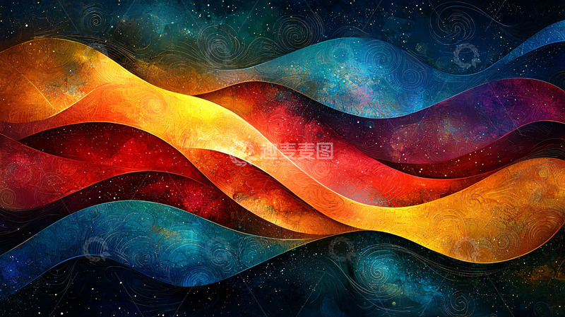 高清大图下载【趣麦麦图】抽象彩带