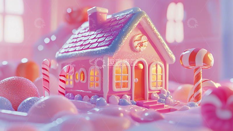 高清大图下载【趣麦麦图】粉色糖果屋