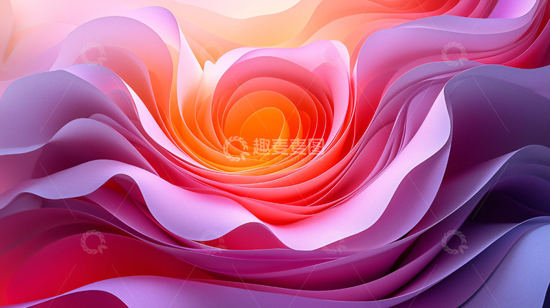 高清大图下载【趣麦麦图】抽象花卉漩涡渐变背景