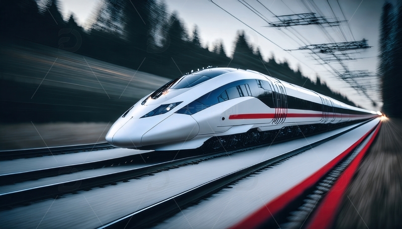 高清大图下载【趣麦麦图】高铁飞驰，穿梭于光影交错轨道